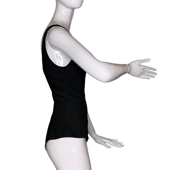 Zara Women Structured Scoop Neck Bodysuit Black Sleeveless Size M - Picture 5 of 12